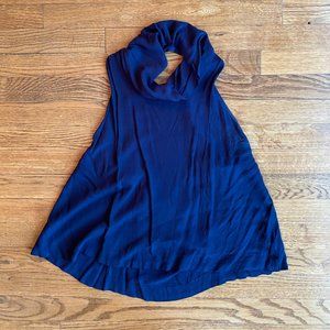 Free people navy blouse w open strappy back